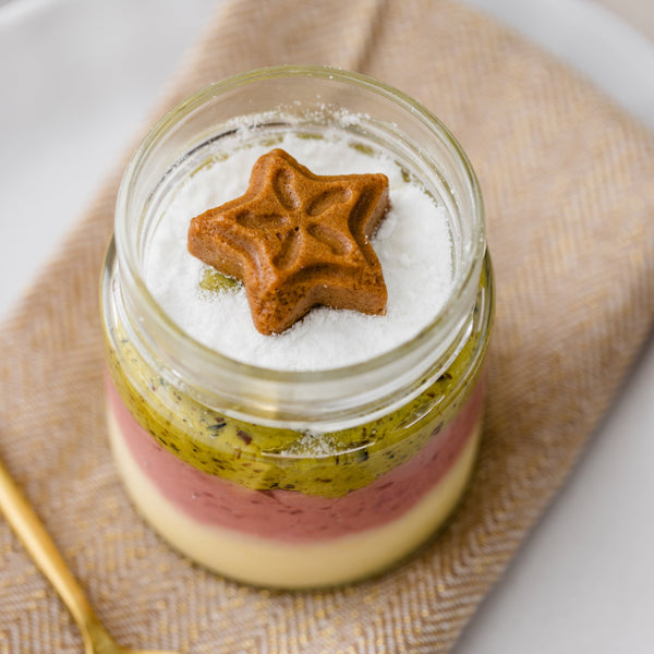 Pistachio Raspberry Honeycake Cheesecake jar | Christmas Edition